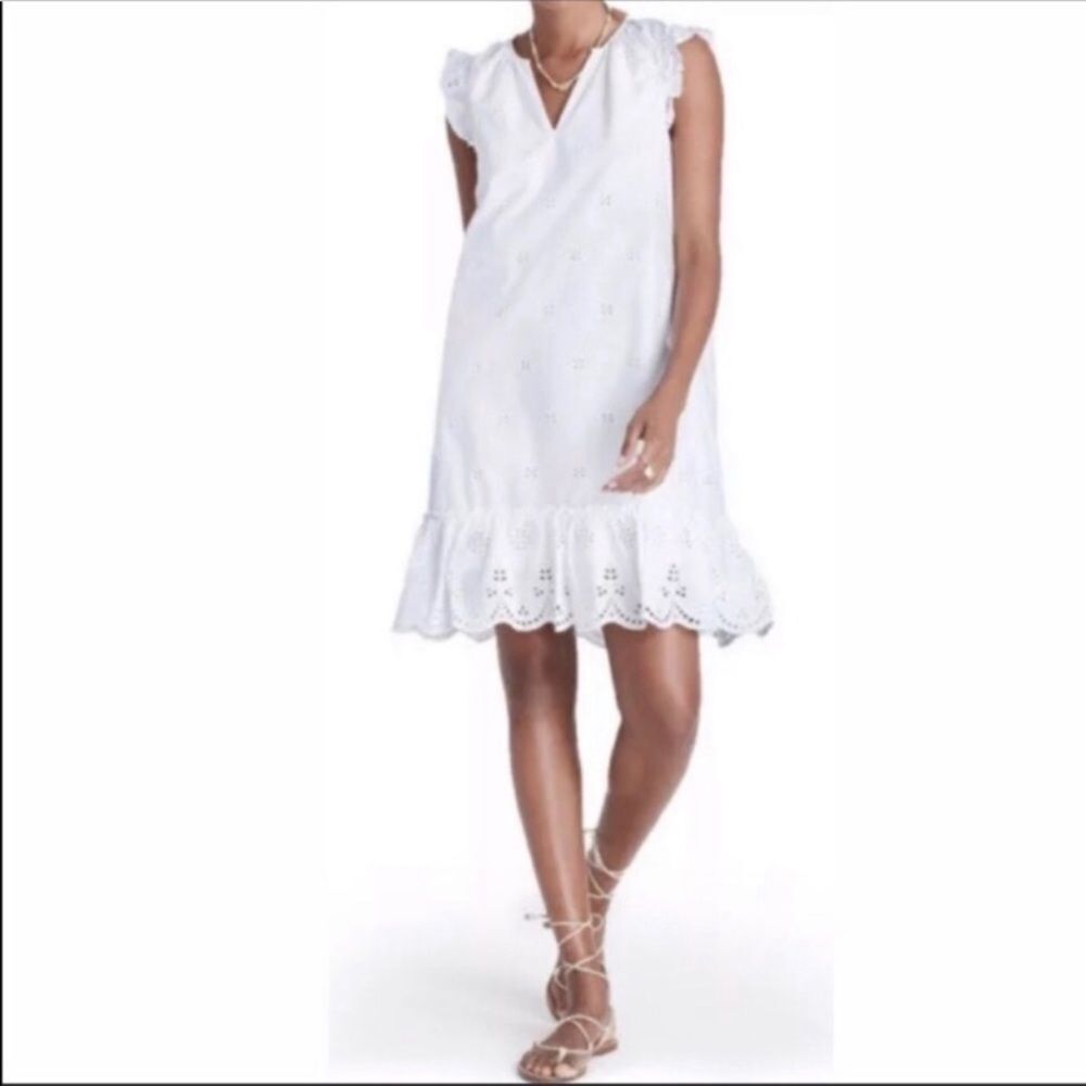 Madewell white eyelet dress NWT